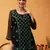Hand Embroidered Black & Green Georgette Lucknowi Chikankari Short Kurti With Slip