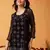 Hand Embroidered Black & Mauve Georgette Lucknowi Chikankari Short Kurti With Slip