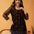 Hand Embroidered Black & Rust Georgette Lucknowi Chikankari Short Kurti With Slip