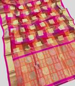 Koram Purple Banarasi silk blend Saree Zari Weaving Rich Pallu Saree With Blouse For Women
