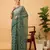 Hand Embroidered Bottle Green Georgette Lucknowi Chikankari Indian Women Saree With Blouse
