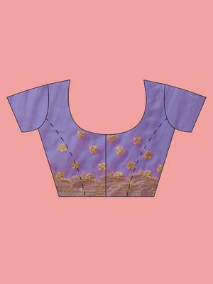 Hand Embroidered Mauve Georgette Lucknowi Chikankari Indian Women Saree With Blouse 5
