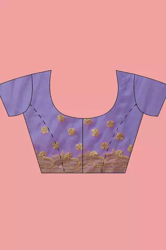 Hand Embroidered Mauve Georgette Lucknowi Chikankari Indian Women Saree With Blouse