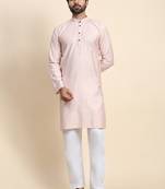 Pink viscose rayon designer festive wear kurta payjama for rich traditional indian looks
