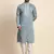 Blue silk embroidery work smart and ethnic indian traditional looks men's kurta pajama