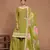 Green embroidered roman silk semi stitched sharara suit