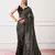 Black Georgette c Saree With Girlie Style Sequance Embroidery Work