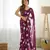 Wine Faux Georgette Multy Sequance Embroidery Work Graceful Bollywood Style Saree