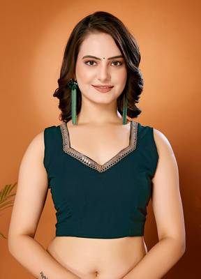 Blue Embroidered Georgette Designer Saree With Blouse 3