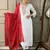 Off white colour viscosee chanderi fabric embroidered partyware festive readymade salwar kameez