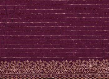 Purple Embroidered Poly Silk Designer Saree With Blouse 3
