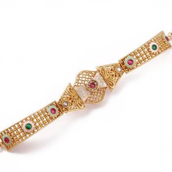 Gold plated indian wedding bollywood style brass bracelet 4