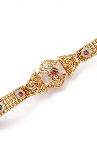 Gold plated indian wedding bollywood style brass bracelet