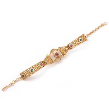 Gold plated indian wedding bollywood style brass bracelet 5