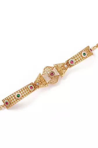 Gold plated indian wedding bollywood style brass bracelet