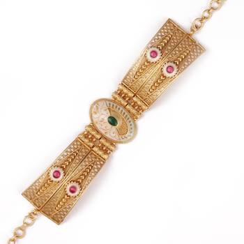 Gold plated indian wedding bollywood style brass bracelet 4