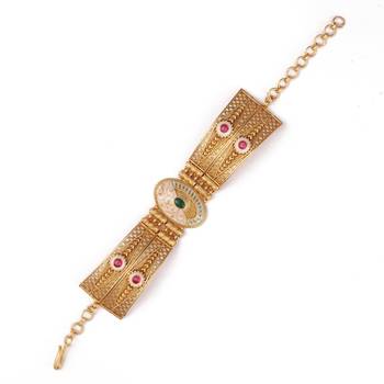 Gold plated indian wedding bollywood style brass bracelet 5