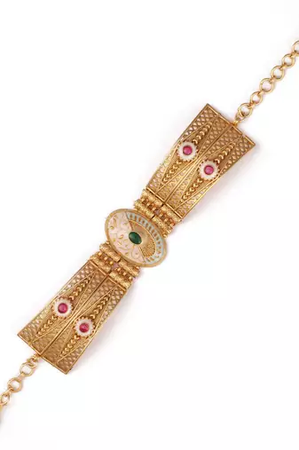 Gold plated indian wedding bollywood style brass bracelet