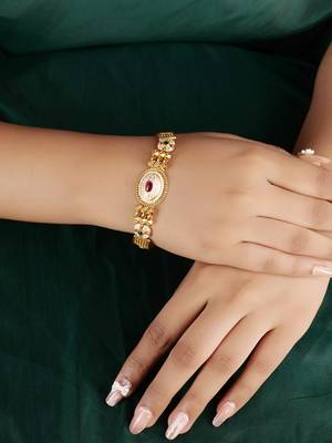Gold plated indian wedding bollywood style brass bracelet 1