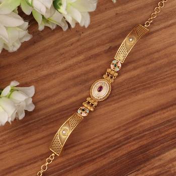 Gold plated indian wedding bollywood style brass bracelet 3