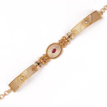 Gold plated indian wedding bollywood style brass bracelet 4