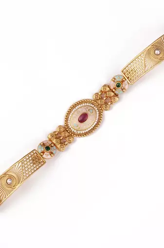 Gold plated indian wedding bollywood style brass bracelet
