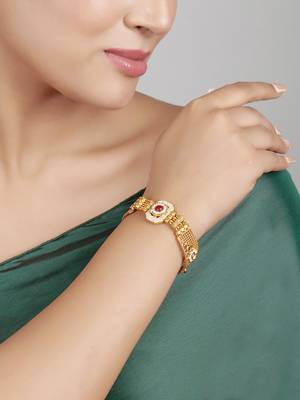 Gold plated indian wedding bollywood style brass bracelet 2