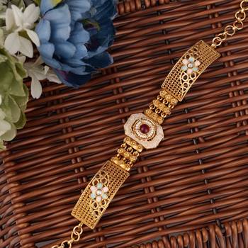 Gold plated indian wedding bollywood style brass bracelet 3