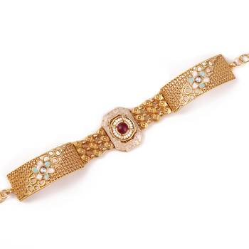 Gold plated indian wedding bollywood style brass bracelet 4