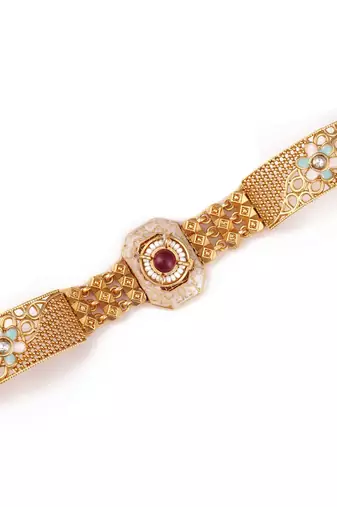 Gold plated indian wedding bollywood style brass bracelet