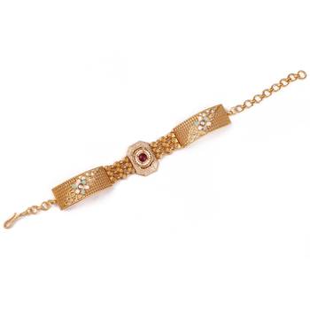 Gold plated indian wedding bollywood style brass bracelet 5
