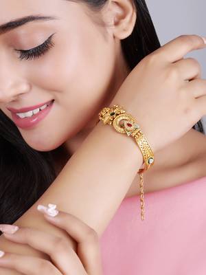Gold plated indian wedding bollywood style brass bracelet 1