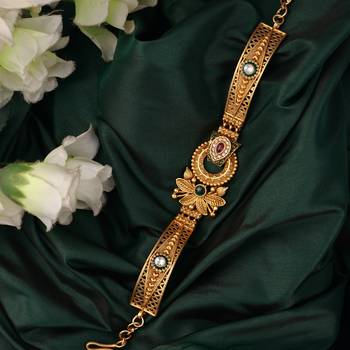 Gold plated indian wedding bollywood style brass bracelet 3