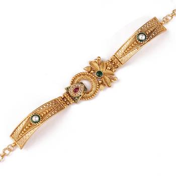Gold plated indian wedding bollywood style brass bracelet 4