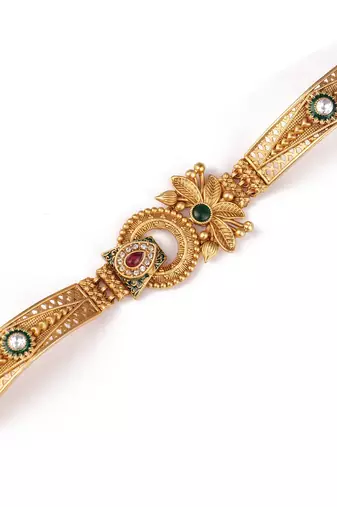 Gold plated indian wedding bollywood style brass bracelet