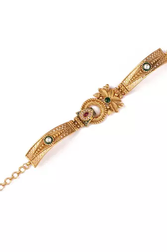 Gold plated indian wedding bollywood style brass bracelet
