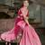 Party wear pink color diamond work double tone saree