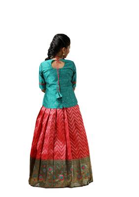 red waves kids pattu pavadai 3