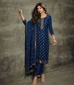 Ink Blue Viscose Salwar Suit Set