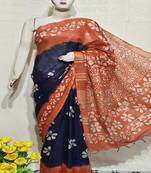 Bhagalpuri Cotton Slub Saree With Blouse 
