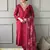 Pretty Red Chanderi Silk Embroidered Kurta Pant Dupatta Set