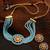 Traditional indian kundan light blue choker necklace set