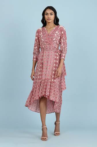 Aarke red burgandy printed dress