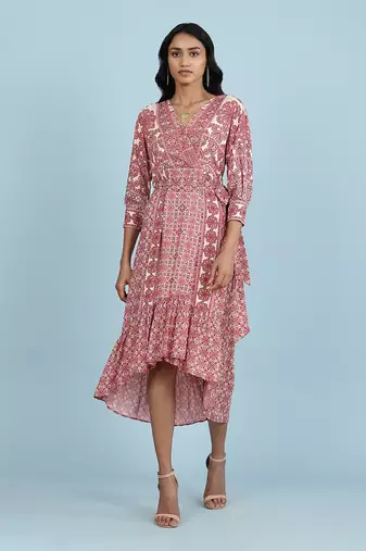 Aarke red burgandy printed dress