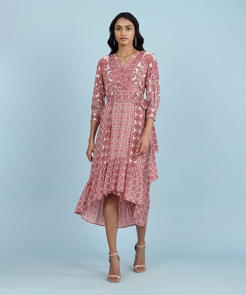 Aarke red burgandy printed dress