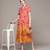 Aarke peach floral print long dress