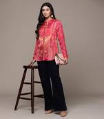Aarke fuschia printed shirt