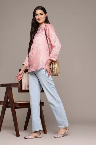 Aarke peach full sleeve shirt