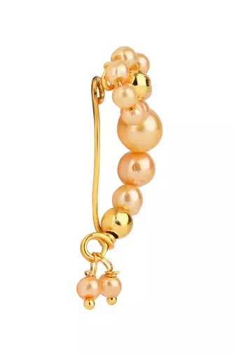 Elegant Non-Piercing Maharashtrian Ethnic Pearl Nath