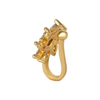 Pressing Type Non-Piercing Nose Pin with Sparkling Stones 3